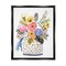 Stupell Industries Birds Perched Fun Floral Blossoms Black Framed Floater Canvas Wall Art